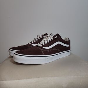 Vans Old Skool Low Top Sneakers - Dark Brown & White